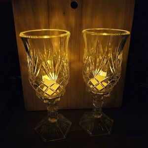 Pair of 2-in-1 Crystal Hurricane Candle Holders